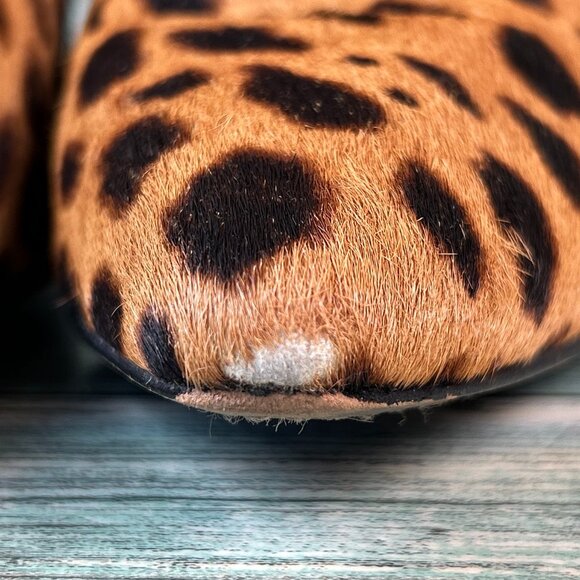 Vince Camuto Ankle Boots Womens 10M Brown Cow Hair Leopard Print Pointed Toe Zip - Picture 8 of 14